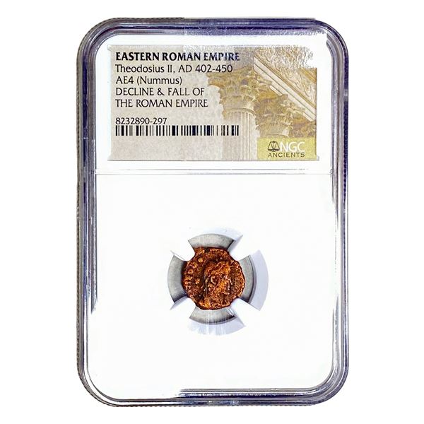 Eastern Roman Theodosius II AD 402-450 AE4 Nummus NGC