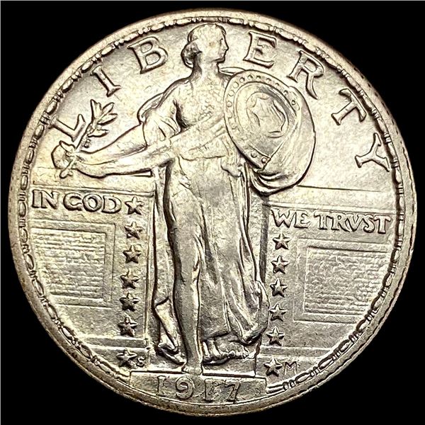 1917-S T2 Silver Standing Liberty Quarter  CLOSELY UNCIRCULATED