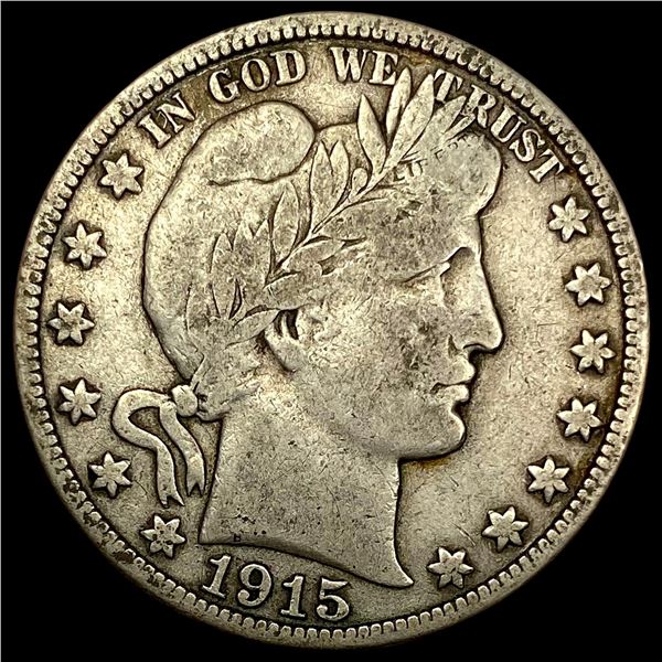 1915-S Silver Barber Half Dollar LIGHTLY  CIRCULATED