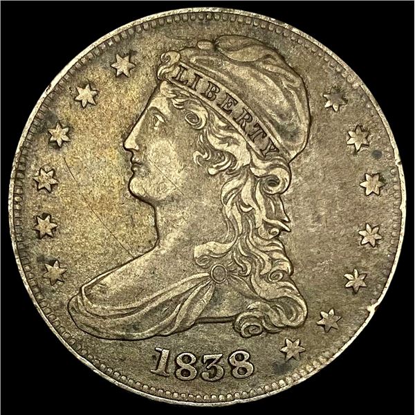 1838 Capped Bust Half Dollar NEARLY  UNCIRCULATED