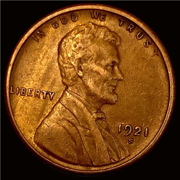 1921-S Lincoln Wheat Cent NEARLY UNCIRCULATED