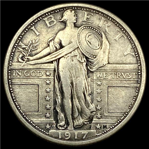 1917-D Type 1 Standing Liberty Quarter NEARLY  UNCIRCULATED