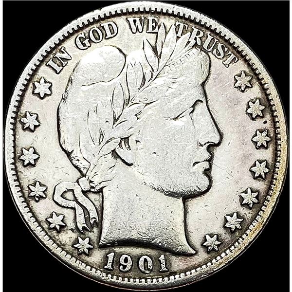 1901 Silver Barber Half Dollar LIGHTLY  CIRCULATED