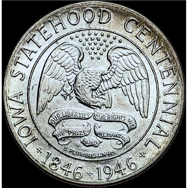 1946 Silver Iowa Half Dollar GEM BU