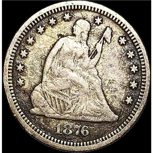 1876-CC Seated Liberty Quarter Dollar NICE  CIRC