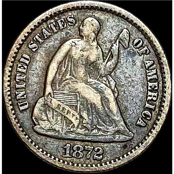 1872 Seated Liberty Half Dime LIGHTLY  CIRCULATED