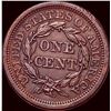 Image 2 : 1853 Braided Hair Large Cent CLOSELY  UNCIRCULATED