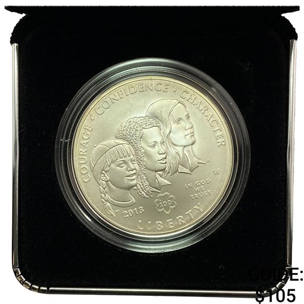 2013 Girl Scouts of USA Centennial Silver $1  UNC