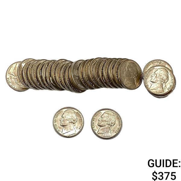 [29 Coins]1938-D Jefferson Nickel Roll