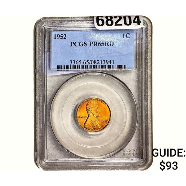 1952 Wheat Cent PCGS PR65 RD