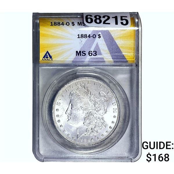 1884-O Morgan Silver Dollar ANACS MS63