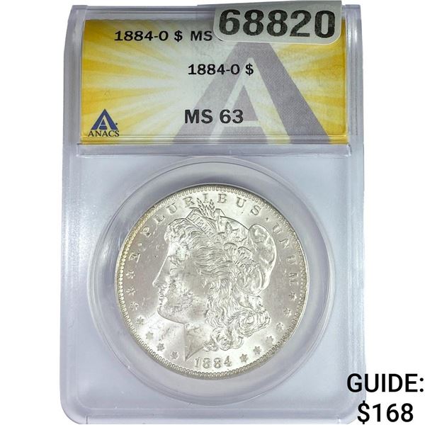 1884-O Morgan Silver Dollar ANACS MS63