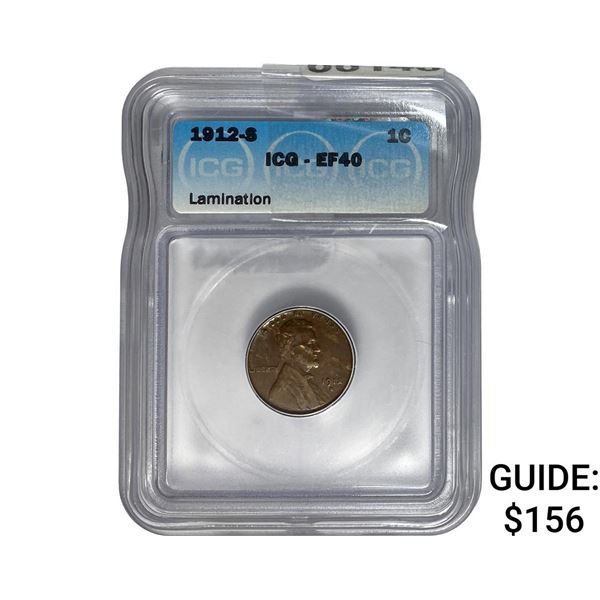 1912-S Wheat Cent ICG EF40