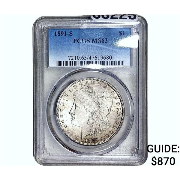 1891-S Morgan Silver Dollar PCGS MS63
