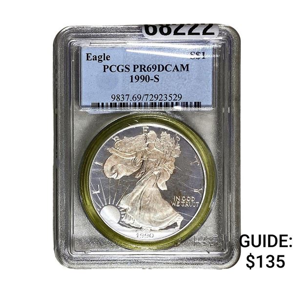 1990-S Silver Eagle PCGS PR69 Dcam