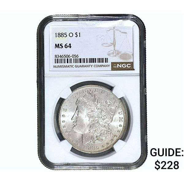 1885-O Morgan Silver Dollar NGC MS64