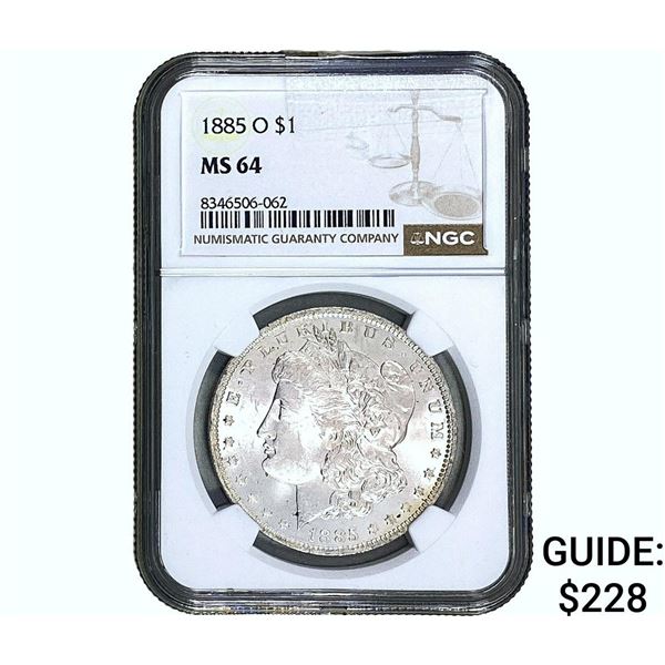 1885-O Morgan Silver Dollar NGC MS64