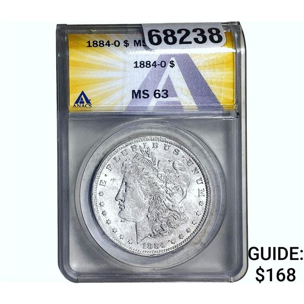 1884-O Morgan Silver Dollar ANACS MS63