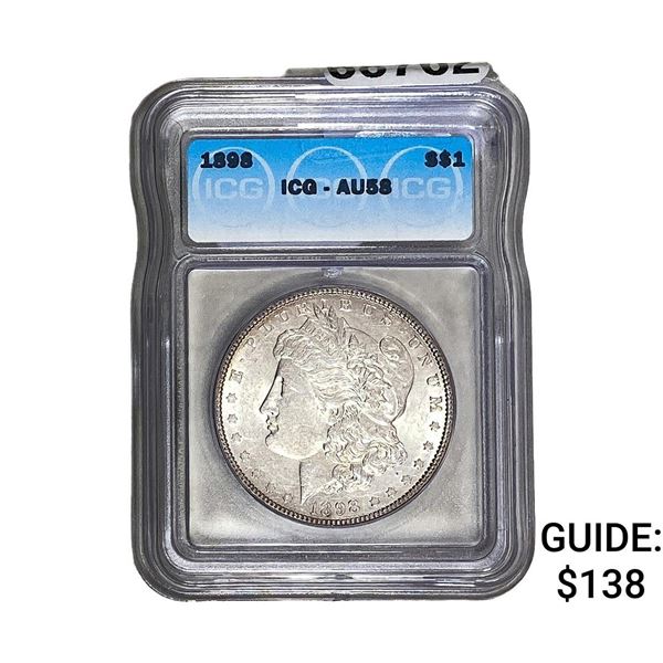 1898 Morgan Silver Dollar ICG AU58
