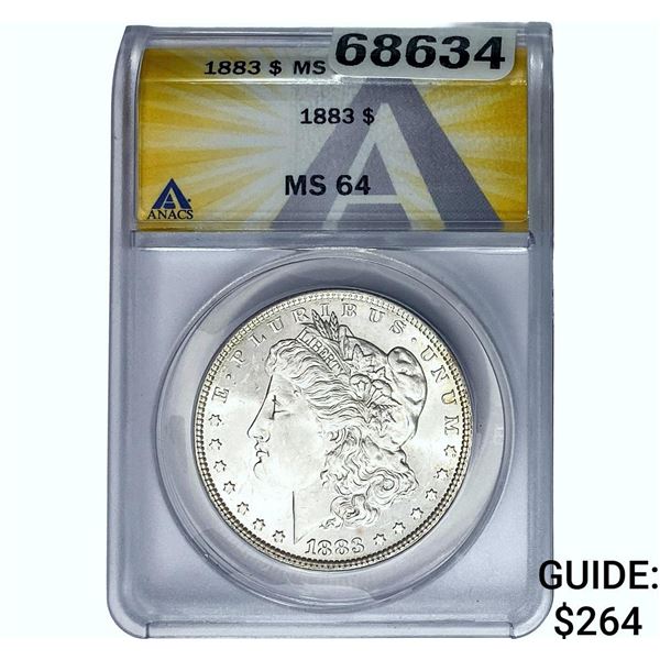 1883 Morgan Silver Dollar ANACS MS64