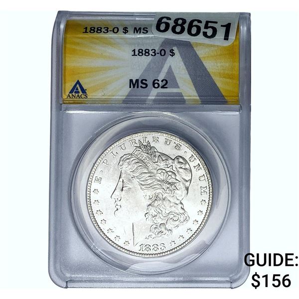 1883-O Morgan Silver Dollar ANACS MS62