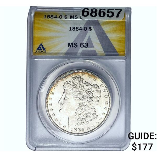 1884-O Morgan Silver Dollar ANACS MS63