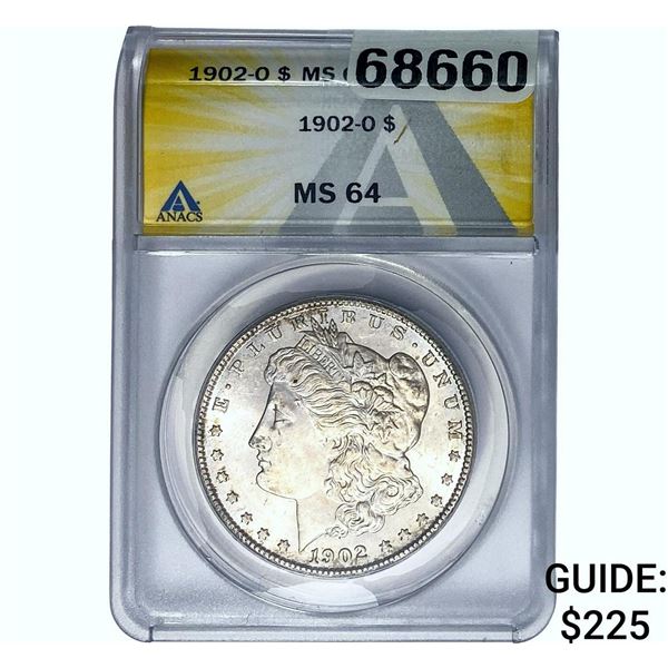 1902-O Morgan Silver Dollar ANACS MS64