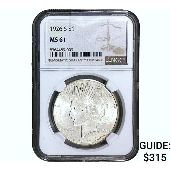 1926-S Silver Peace Dollar NGC MS61