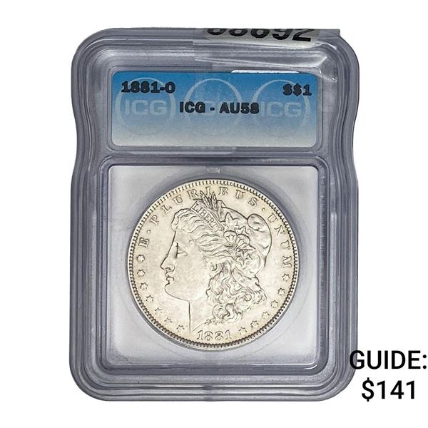 1881-O Morgan Silver Dollar ICG AU58