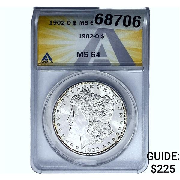 1902-O Morgan Silver Dollar ANACS MS64