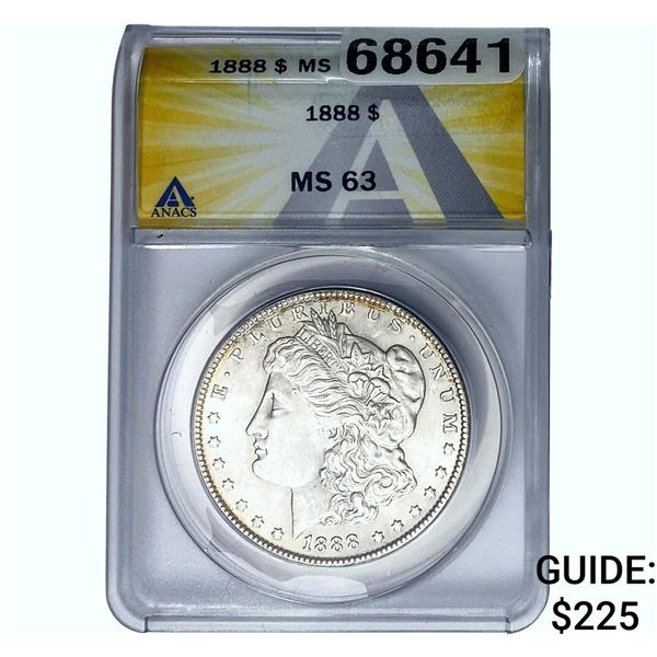 1888 Morgan Silver Dollar ANACS MS63