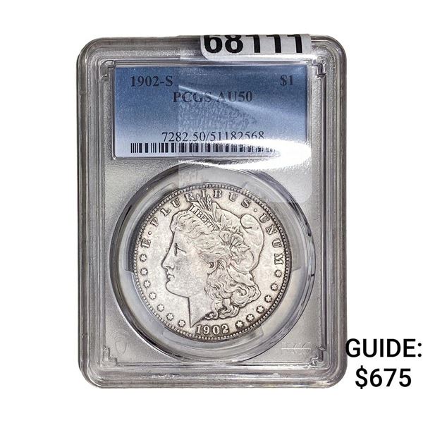 1902-S Morgan Silver Dollar PCGS AU50