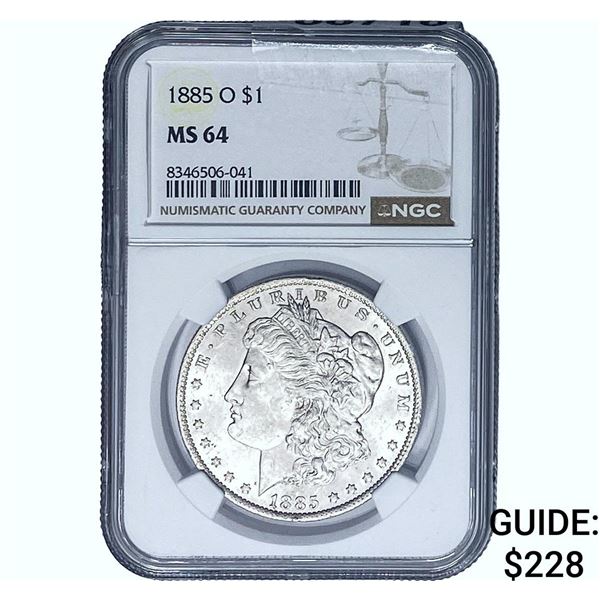 1885-O Morgan Silver Dollar NGC MS64