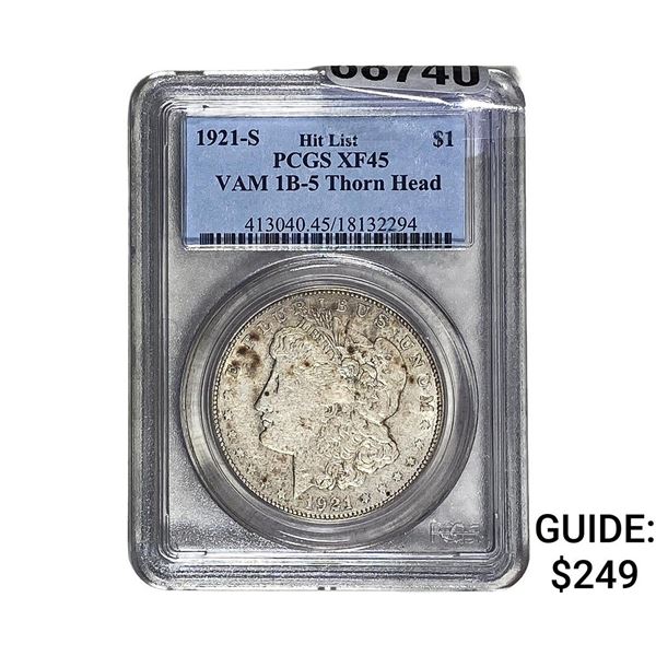 1921-S Morgan Silver Dollar PCGS XF45 VAM 1B-5