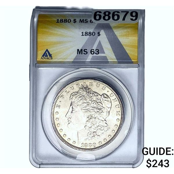 1880 Morgan Silver Dollar ANACS MS63