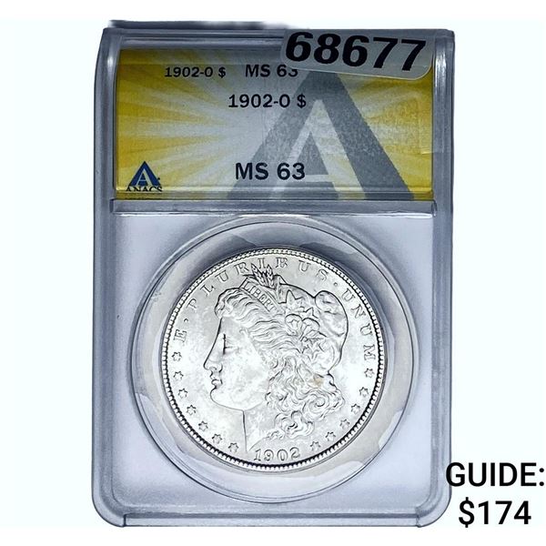 1902-O Morgan Silver Dollar ANACS MS63