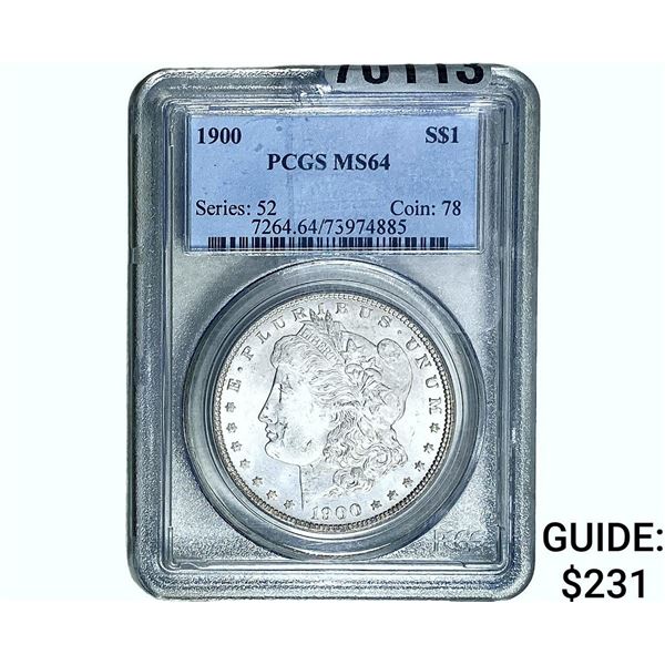 1900 Morgan Silver Dollar PCGS MS64