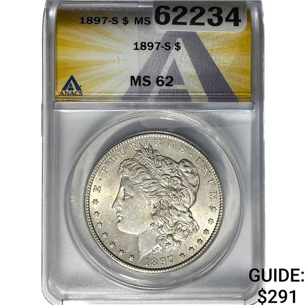 1897-S Morgan Silver Dollar ANACS MS62