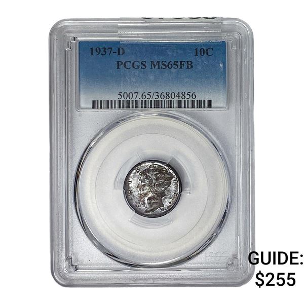 1937-D Mercury Silver Dime PCGS MS65 FB