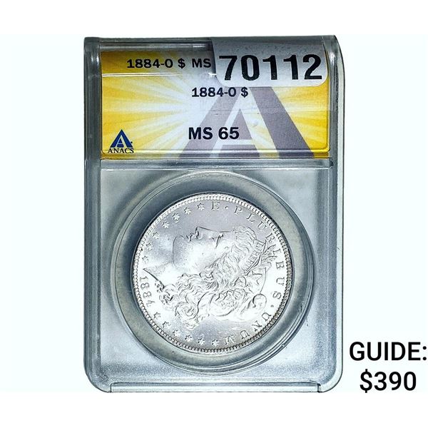 1884-O Morgan Silver Dollar ANACS MS65