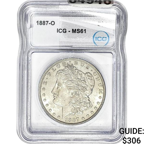 1887-O Morgan Silver Dollar ICG MS61