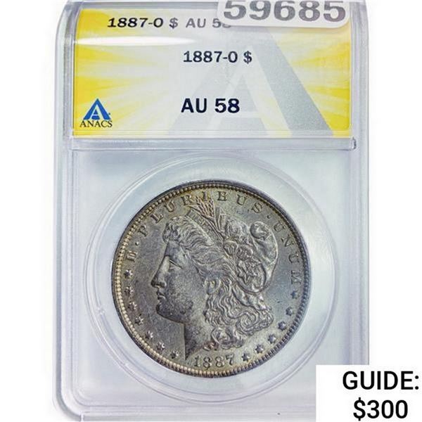 1887-O Morgan Silver Dollar ANACS AU58