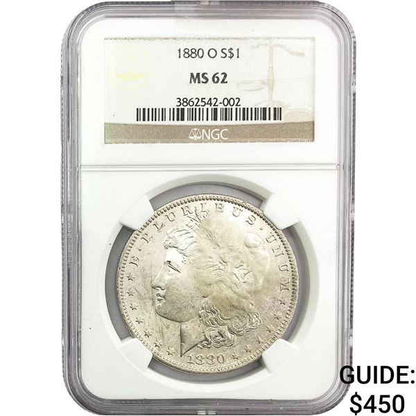 1880-O Morgan Silver Dollar NGC MS62