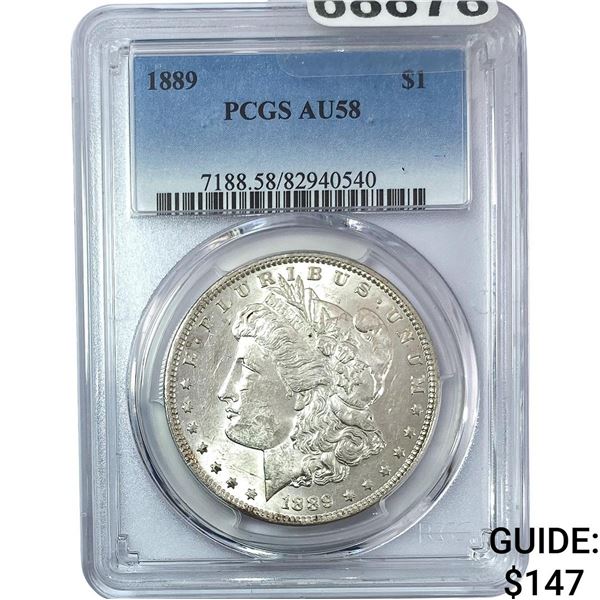 1889 Morgan Silver Dollar PCGS AU58