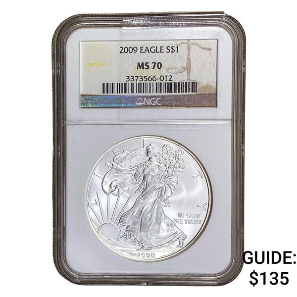 2009 Silver Eagle NGC MS70