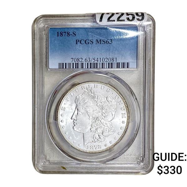 1878-S Morgan Silver Dollar PCGS MS63