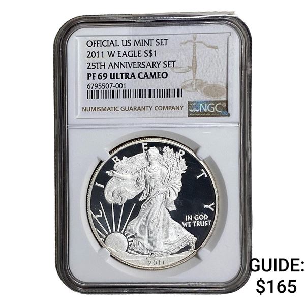 2011-W Silver Eagle NGC PF69 UC 25th Anniversary
