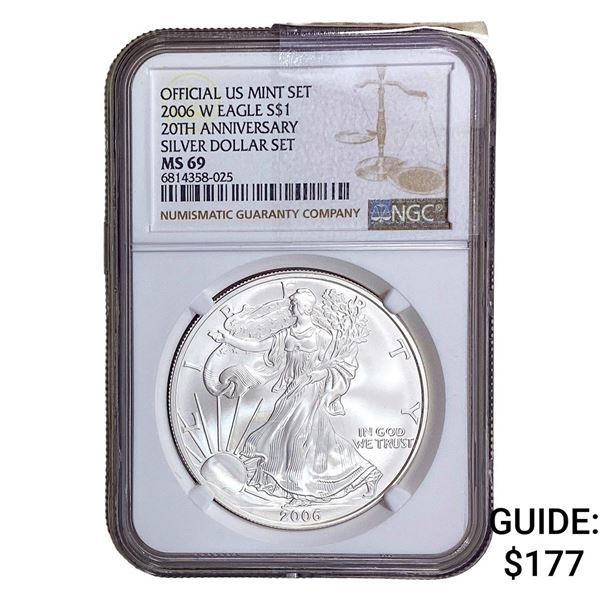 2006-W Silver Eagle NGC MS69 20th Anniversary