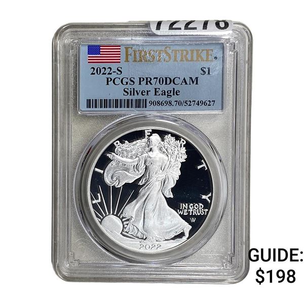 2022-S Silver Eagle PCGS PR70 DCAM
