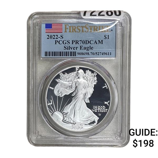 2022-S Silver Eagle PCGS PR70 DCAM